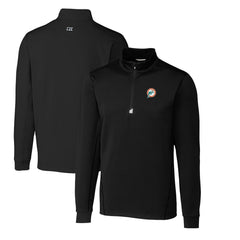 Miami Dolphins  Cutter & Buck Throwback Logo Traverse Stretch Quarter-Zip Big & Tall Pullover Top