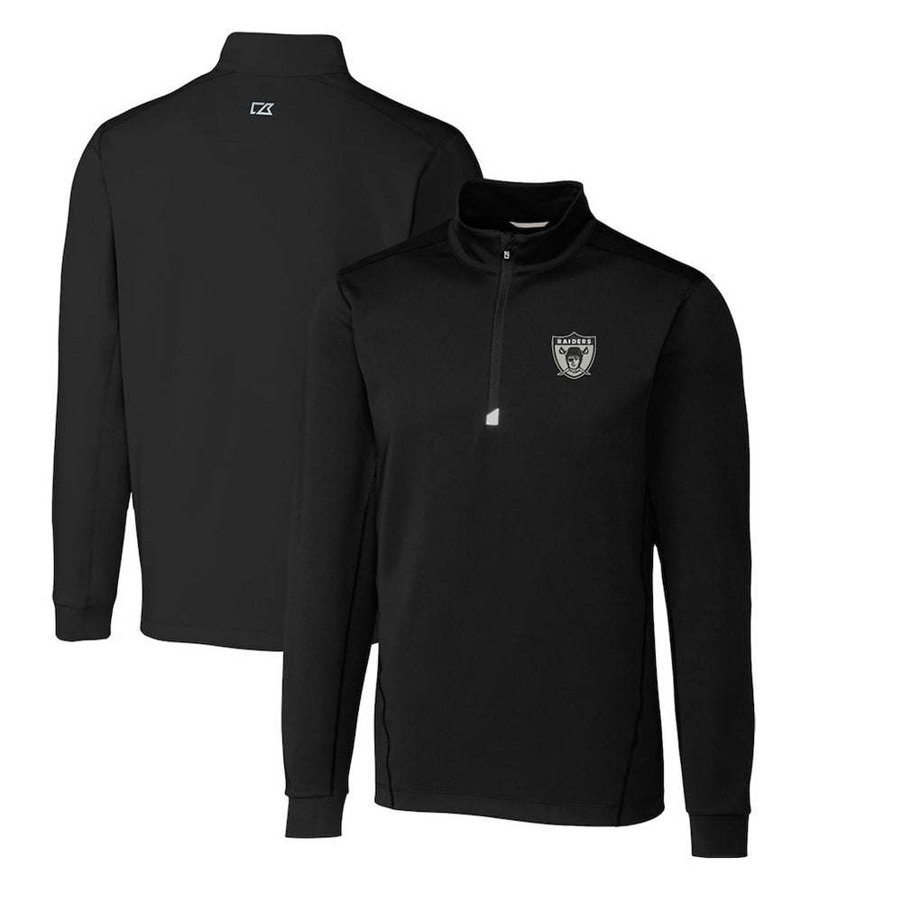 Las Vegas Raiders  Cutter & Buck Throwback Logo Traverse Stretch Quarter-Zip Big & Tall Pullover Top