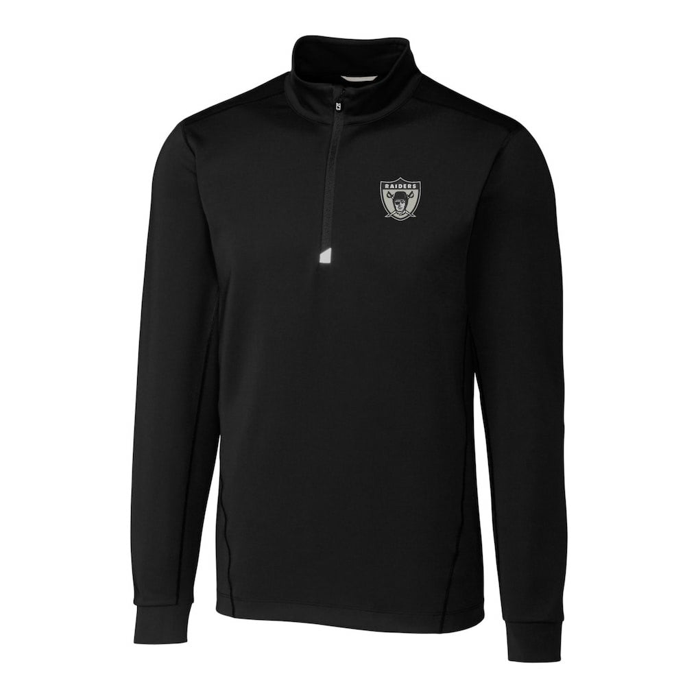 Las Vegas Raiders  Cutter & Buck Throwback Logo Traverse Stretch Quarter-Zip Big & Tall Pullover Top