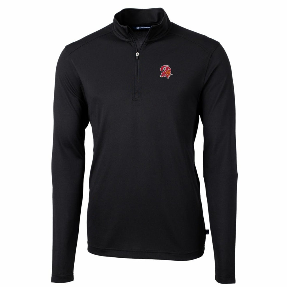 Tampa Bay Buccaneers  Cutter & Buck Throwback Logo Virtue Eco Pique Recycled Quarter-Zip Big & Tall Pullover Top