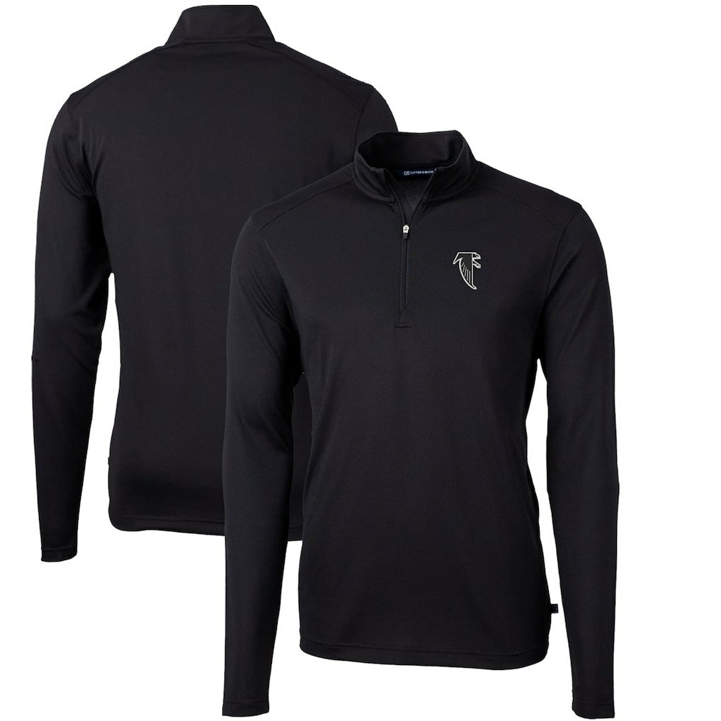 Atlanta Falcons  Cutter & Buck Throwback Logo Virtue Eco Pique Recycled Quarter-Zip Big & Tall Pullover Top