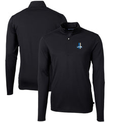 Detroit Lions  Cutter & Buck Throwback Logo Virtue Eco Pique Recycled Quarter-Zip Big & Tall Pullover Top