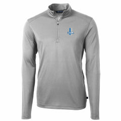 Detroit Lions  Cutter & Buck Throwback Logo Virtue Eco Pique Recycled Quarter-Zip Big & Tall Pullover Top