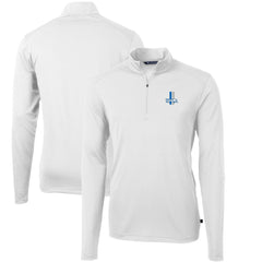 Detroit Lions  Cutter & Buck Throwback Logo Virtue Eco Pique Recycled Quarter-Zip Big & Tall Pullover Top