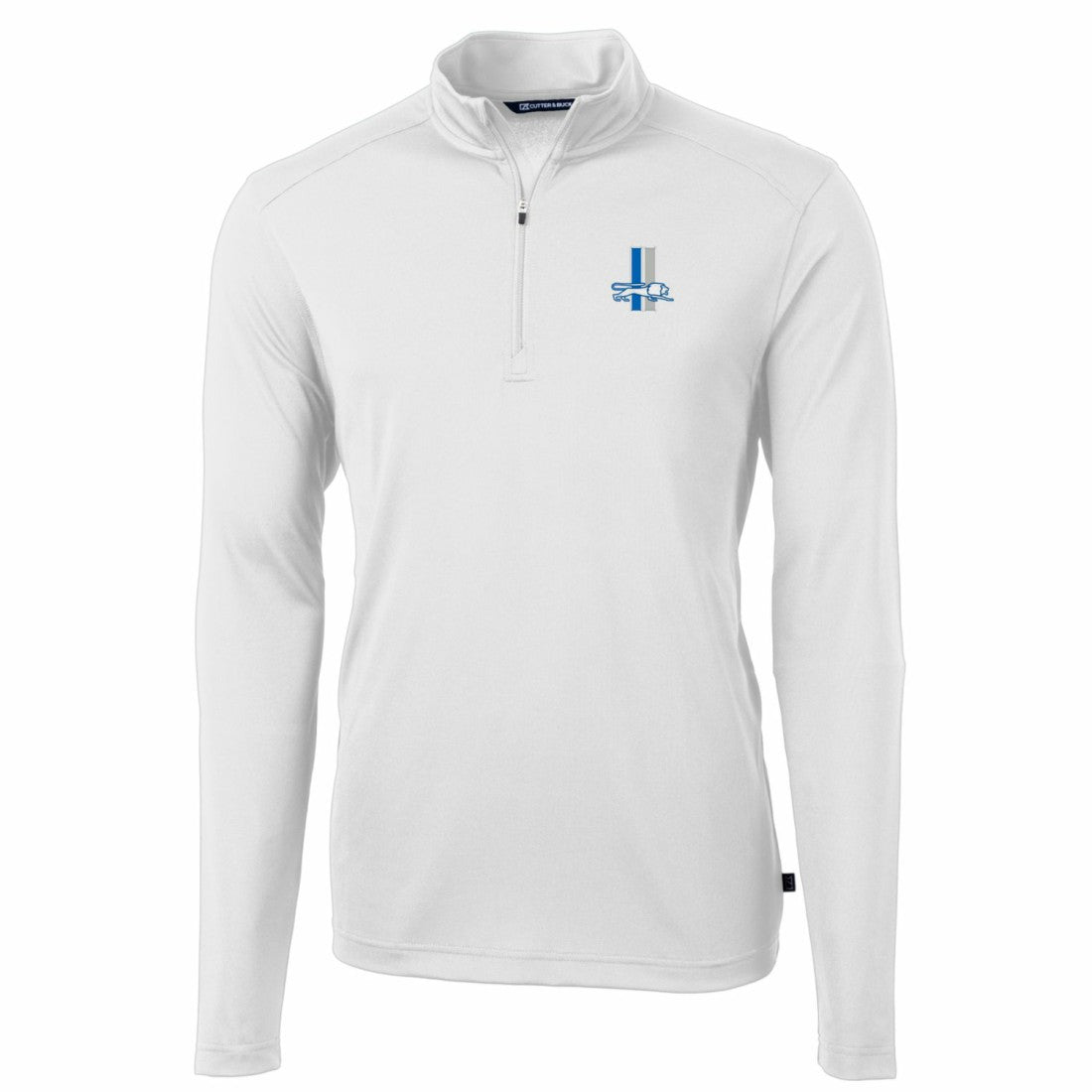 Detroit Lions  Cutter & Buck Throwback Logo Virtue Eco Pique Recycled Quarter-Zip Big & Tall Pullover Top