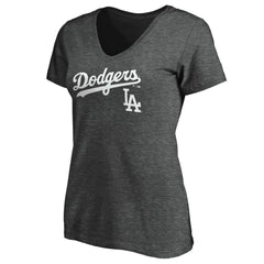 Los Angeles Dodgers Women's Team Lockup V-Neck T-Shirt | MLB Discount