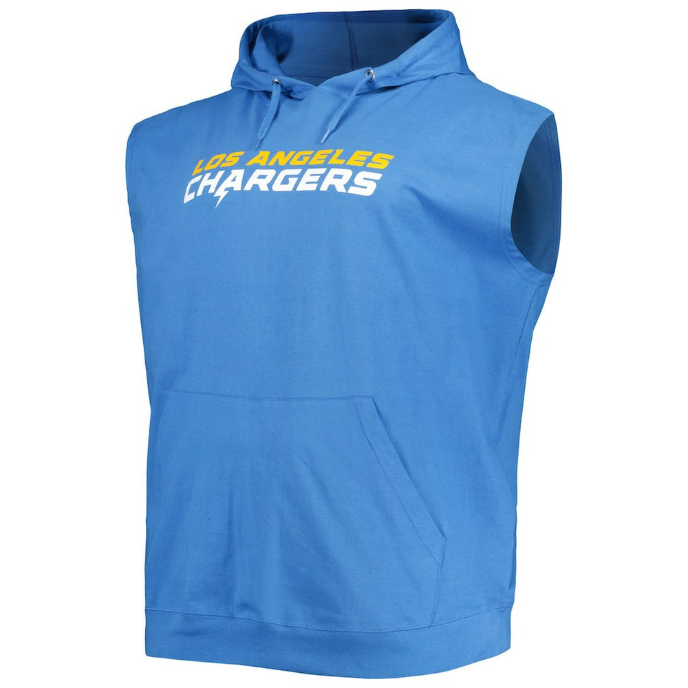 Los Angeles Chargers  Justin Herbert  Profile Big & Tall Muscle Pullover Hoodie