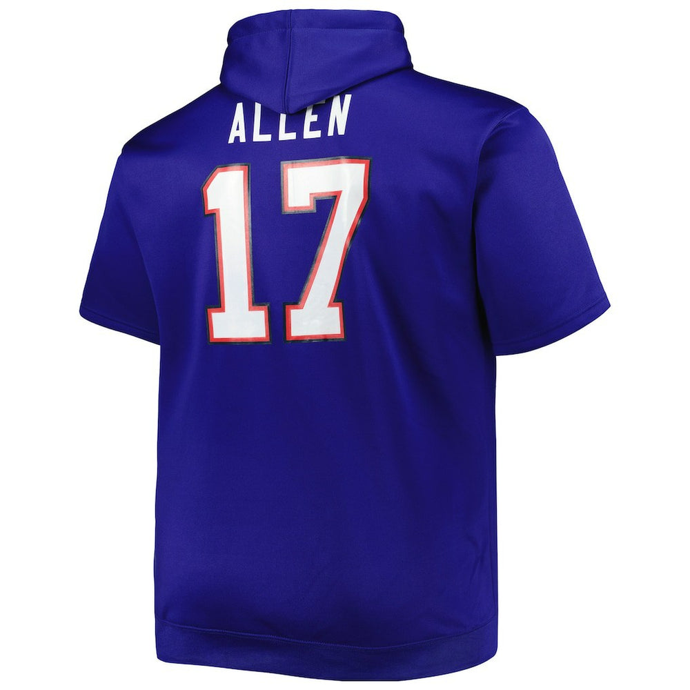 Buffalo Bills  Josh Allen  Big & Tall Short Sleeve Pullover Hoodie