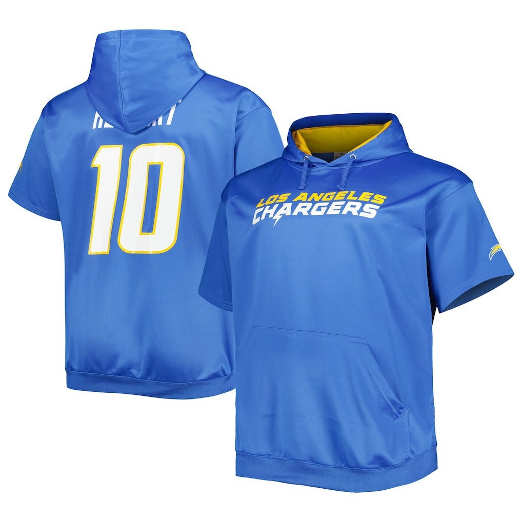 Los Angeles Chargers  Justin Herbert  Big & Tall Short Sleeve Pullover Hoodie