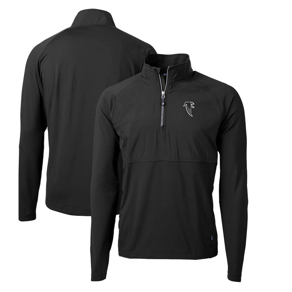 Atlanta Falcons  Cutter & Buck Adapt Eco Knit Hybrid Recycled Quarter-Zip Throwback Pullover Top