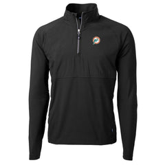 Miami Dolphins  Cutter & Buck Adapt Eco Knit Hybrid Recycled Quarter-Zip Throwback Pullover Top