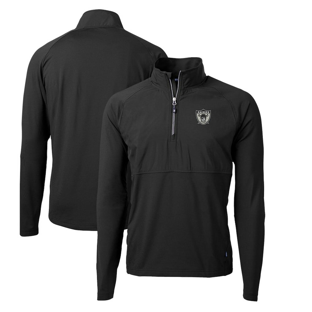 Las Vegas Raiders  Cutter & Buck Adapt Eco Knit Hybrid Recycled Quarter-Zip Throwback Pullover Top