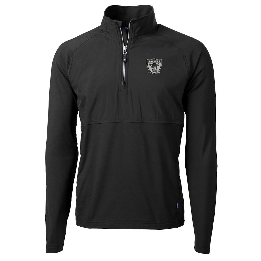 Las Vegas Raiders  Cutter & Buck Adapt Eco Knit Hybrid Recycled Quarter-Zip Throwback Pullover Top