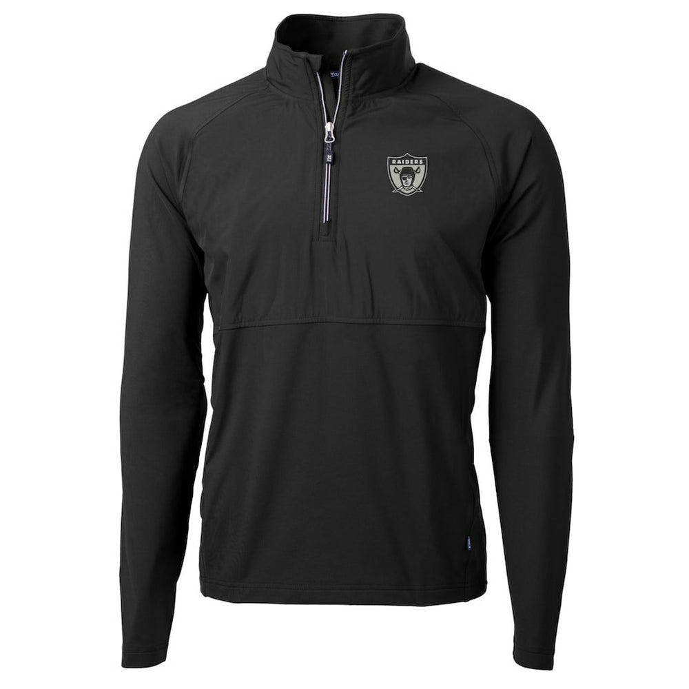 Las Vegas Raiders  Cutter & Buck Adapt Eco Knit Hybrid Recycled Quarter-Zip Throwback Pullover Top