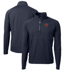 Chicago Bears  Cutter & Buck Adapt Eco Knit Hybrid Recycled Quarter-Zip Throwback Pullover Top