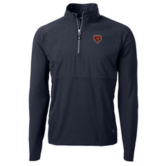 Chicago Bears  Cutter & Buck Adapt Eco Knit Hybrid Recycled Quarter-Zip Throwback Pullover Top