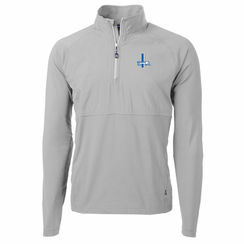 Detroit Lions  Cutter & Buck Adapt Eco Knit Hybrid Recycled Quarter-Zip Throwback Pullover Top