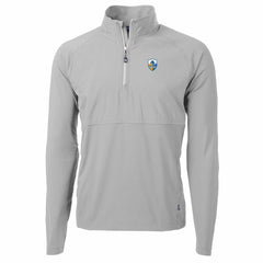 Los Angeles Chargers  Cutter & Buck Adapt Eco Knit Hybrid Recycled Quarter-Zip Throwback Pullover Top