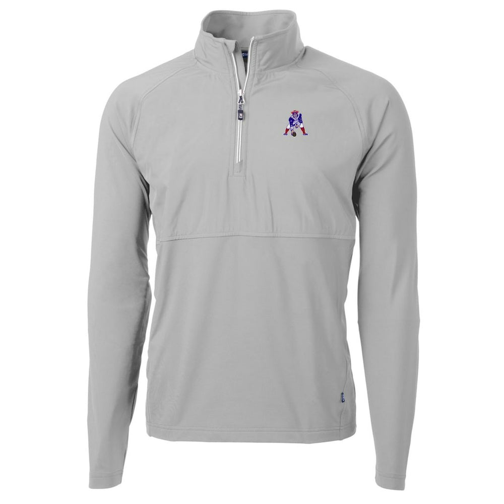 New England Patriots  Cutter & Buck Adapt Eco Knit Hybrid Recycled Quarter-Zip Throwback Pullover Top
