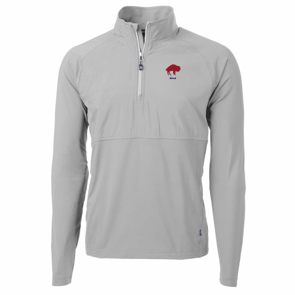 Buffalo Bills  Cutter & Buck Adapt Eco Knit Hybrid Recycled Quarter-Zip Throwback Pullover Top
