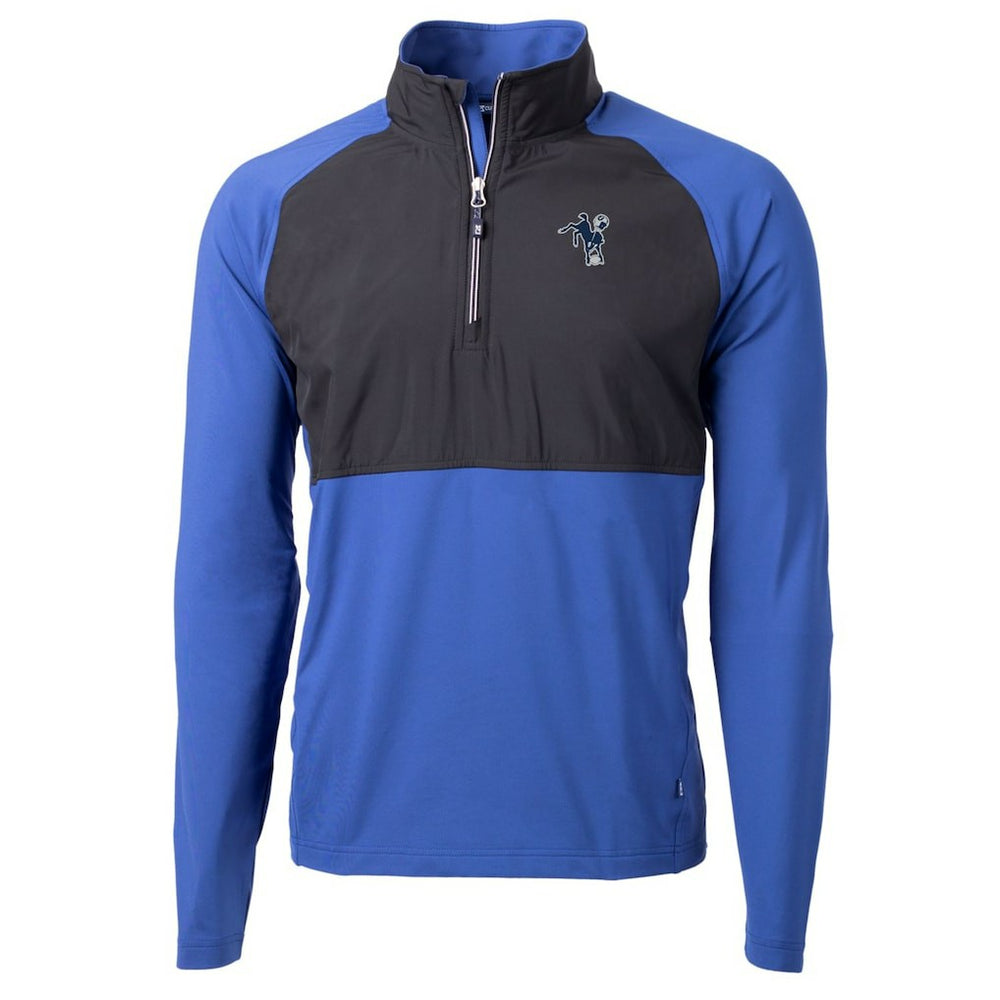 Indianapolis Colts  Cutter & Buck Adapt Eco Knit Hybrid Recycled Quarter-Zip Throwback Pullover Top