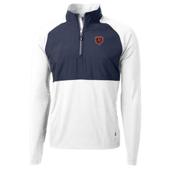 Chicago Bears  Cutter & Buck Adapt Eco Knit Hybrid Recycled Quarter-Zip Throwback Pullover Top