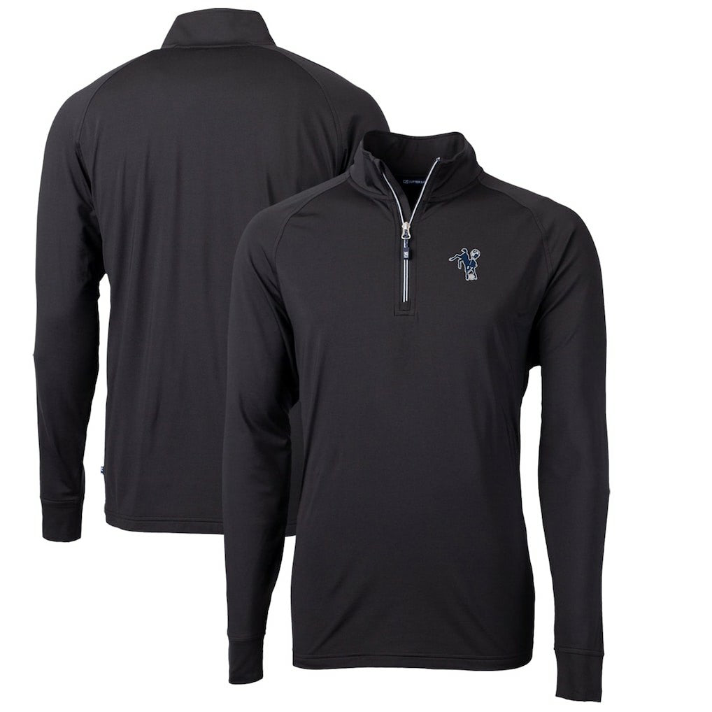 Indianapolis Colts  Cutter & Buck Adapt Eco Knit Stretch Recycled Quarter-Zip Throwback Pullover Top