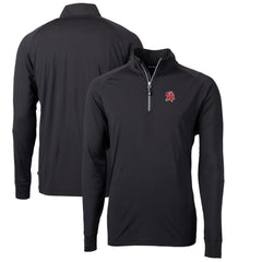 Tampa Bay Buccaneers  Cutter & Buck Adapt Eco Knit Stretch Recycled Quarter-Zip Throwback Pullover Top