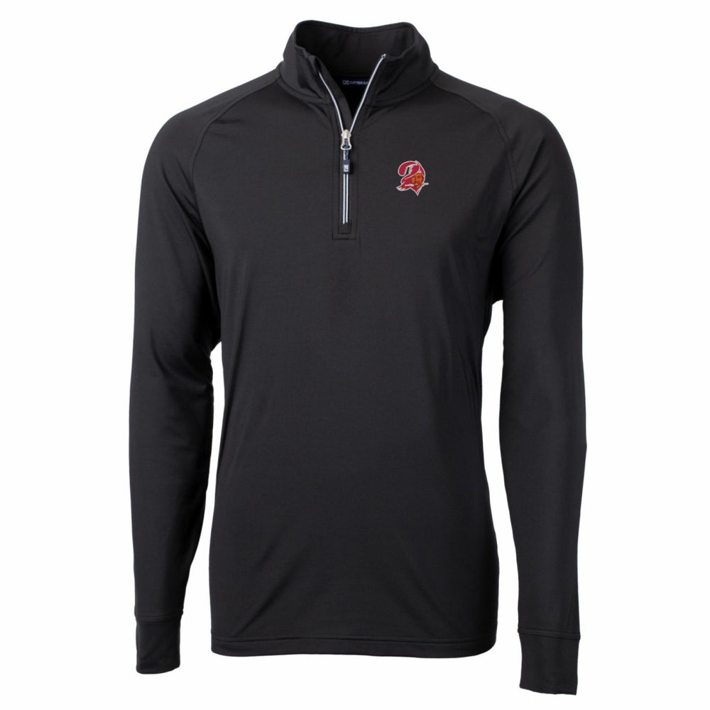 Tampa Bay Buccaneers  Cutter & Buck Adapt Eco Knit Stretch Recycled Quarter-Zip Throwback Pullover Top