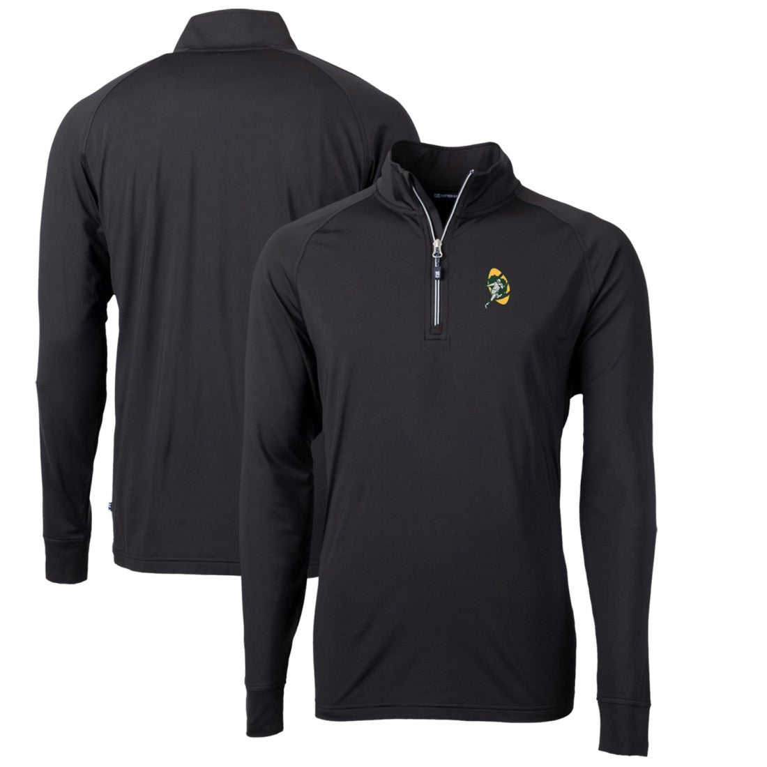 Green Bay Packers  Cutter & Buck Adapt Eco Knit Stretch Recycled Quarter-Zip Throwback Pullover Top