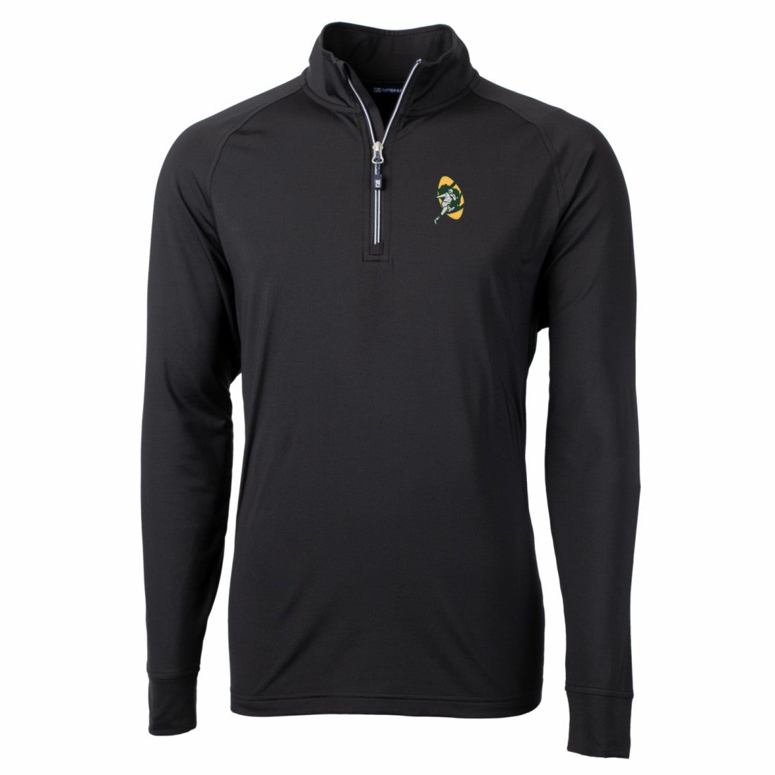 Green Bay Packers  Cutter & Buck Adapt Eco Knit Stretch Recycled Quarter-Zip Throwback Pullover Top