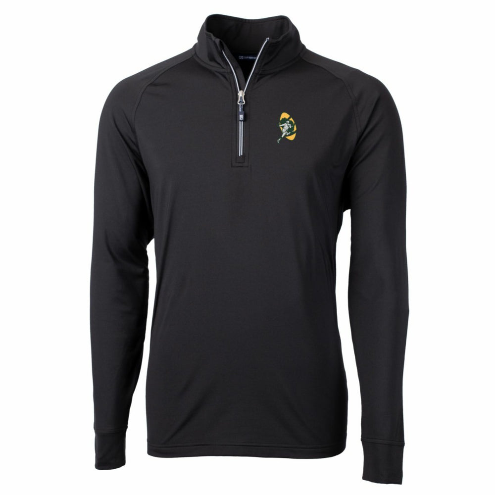 Green Bay Packers  Cutter & Buck Adapt Eco Knit Stretch Recycled Quarter-Zip Throwback Pullover Top