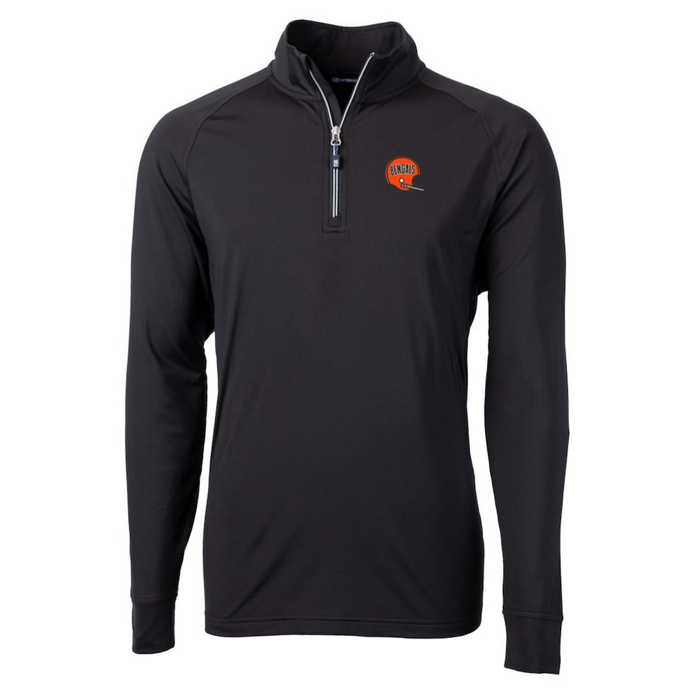 Cincinnati Bengals  Cutter & Buck Adapt Eco Knit Stretch Recycled Quarter-Zip Throwback Pullover Top