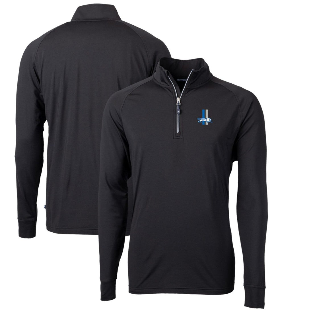 Detroit Lions  Cutter & Buck Adapt Eco Knit Stretch Recycled Quarter-Zip Throwback Pullover Top