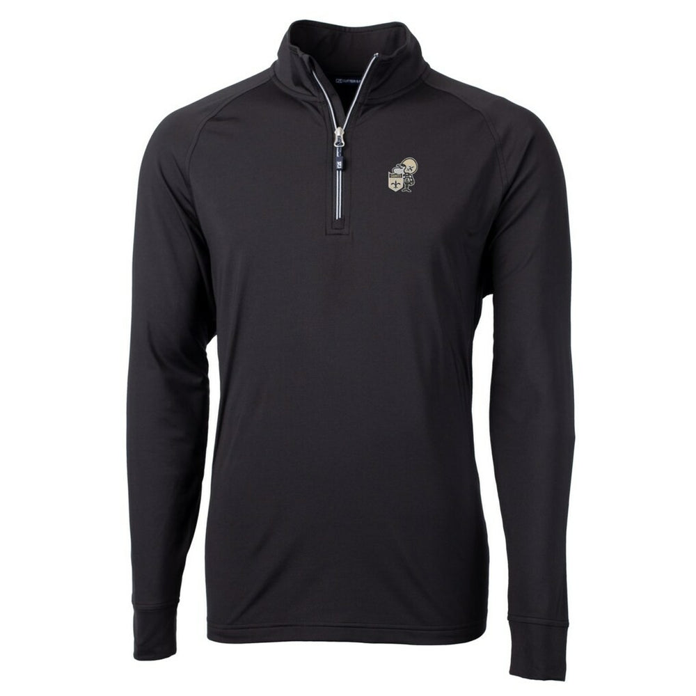 New Orleans Saints  Cutter & Buck Adapt Eco Knit Stretch Recycled Quarter-Zip Throwback Pullover Top