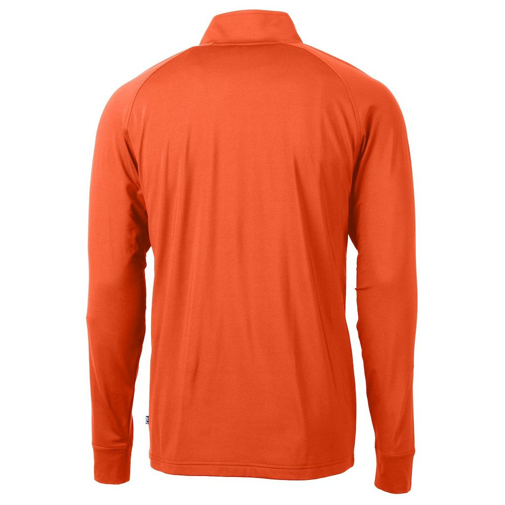 Chicago Bears  Cutter & Buck Adapt Eco Knit Stretch Recycled Quarter-Zip Throwback Pullover Top