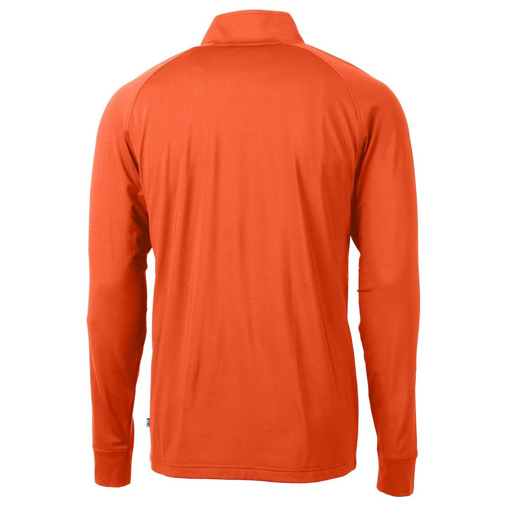 Chicago Bears  Cutter & Buck Adapt Eco Knit Stretch Recycled Quarter-Zip Throwback Pullover Top