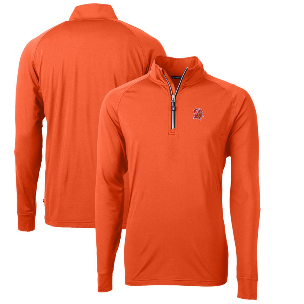 Tampa Bay Buccaneers  Cutter & Buck Adapt Eco Knit Stretch Recycled Quarter-Zip Throwback Pullover Top