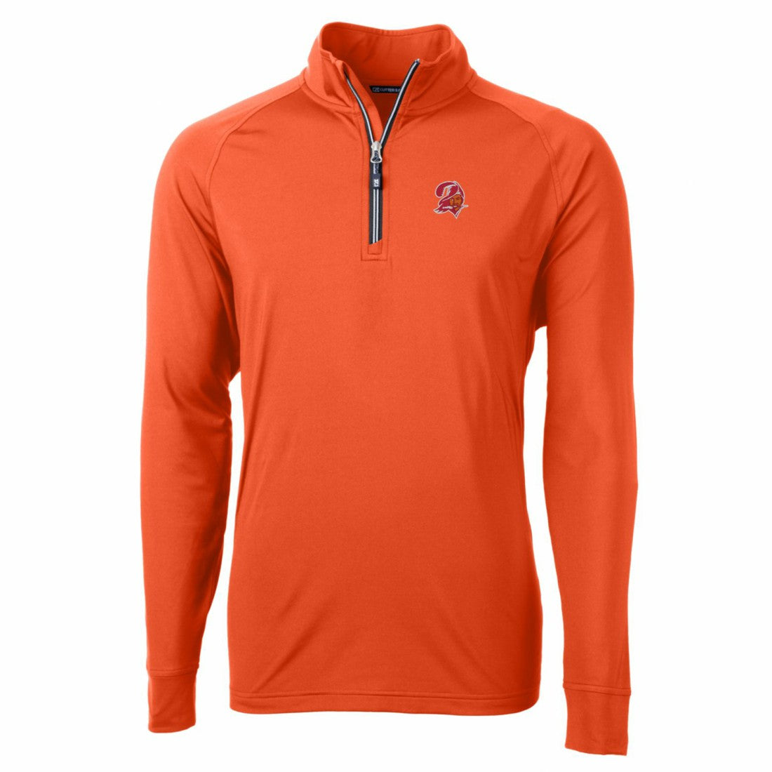 Tampa Bay Buccaneers  Cutter & Buck Adapt Eco Knit Stretch Recycled Quarter-Zip Throwback Pullover Top