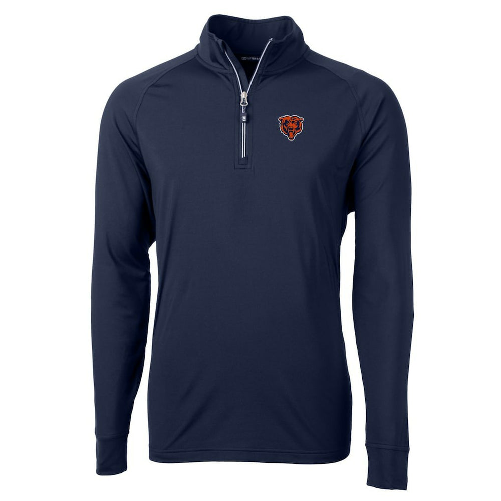 Chicago Bears  Cutter & Buck Adapt Eco Knit Stretch Recycled Quarter-Zip Throwback Pullover Top