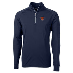 Chicago Bears  Cutter & Buck Adapt Eco Knit Stretch Recycled Quarter-Zip Throwback Pullover Top