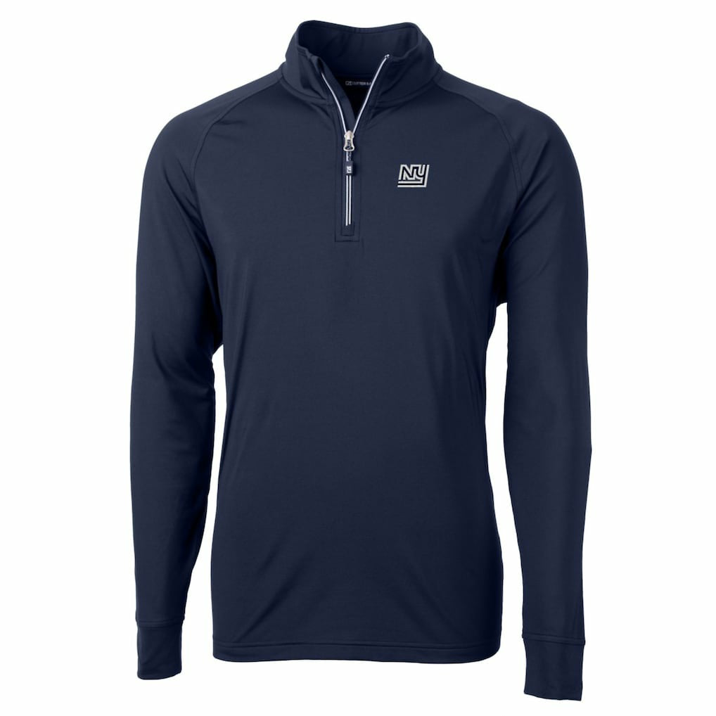 New York Giants  Cutter & Buck Adapt Eco Knit Stretch Recycled Quarter-Zip Throwback Pullover Top