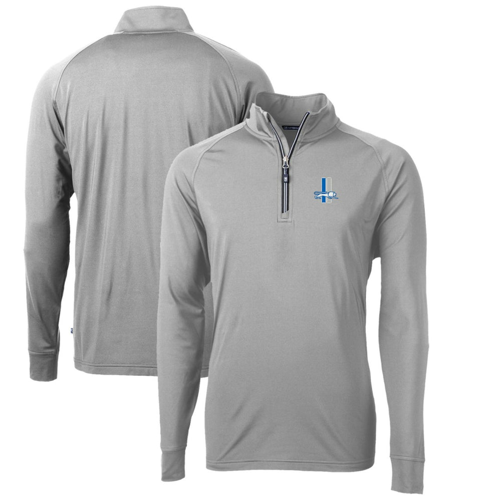Detroit Lions  Cutter & Buck Adapt Eco Knit Stretch Recycled Quarter-Zip Throwback Pullover Top