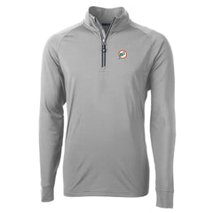 Miami Dolphins  Cutter & Buck Adapt Eco Knit Stretch Recycled Quarter-Zip Throwback Pullover Top