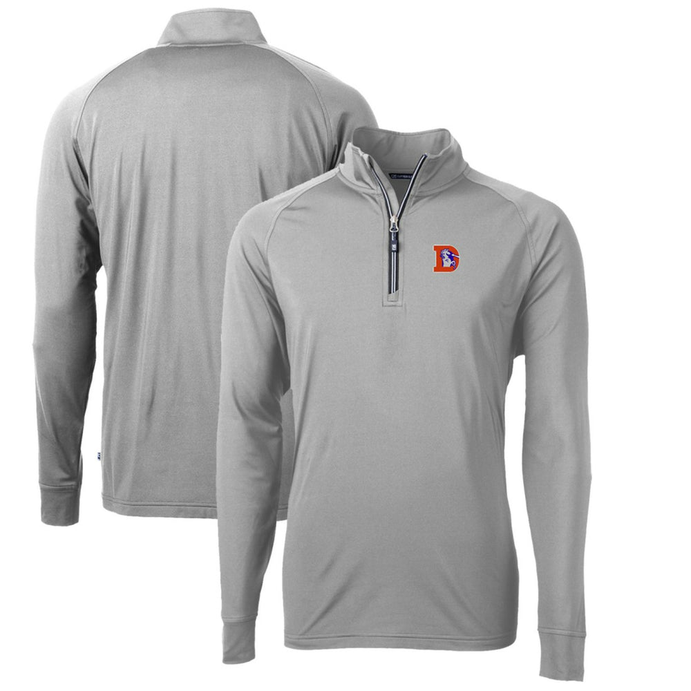 Denver Broncos  Cutter & Buck Adapt Eco Knit Stretch Recycled Quarter-Zip Throwback Pullover Top