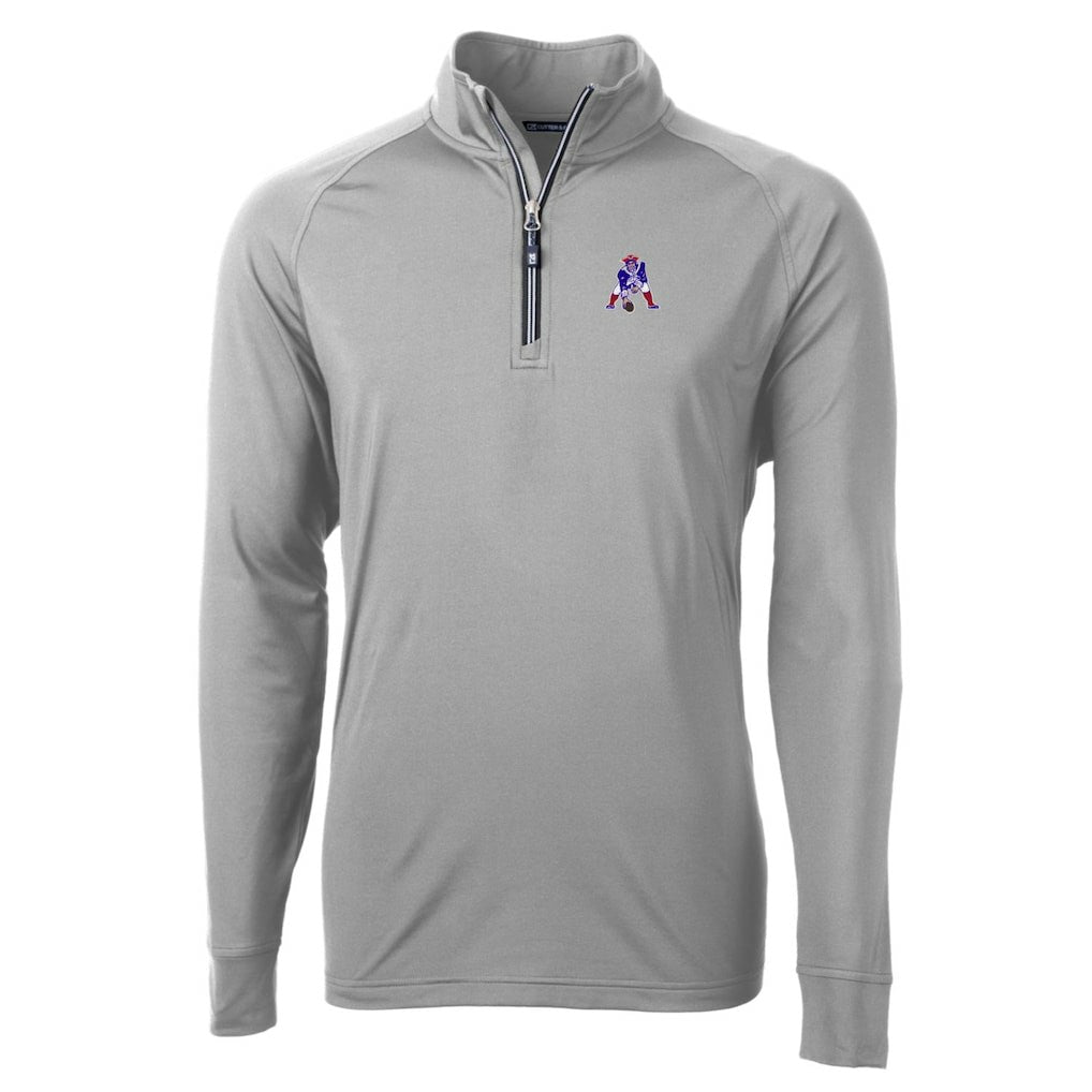 New England Patriots  Cutter & Buck Adapt Eco Knit Stretch Recycled Quarter-Zip Throwback Pullover Top