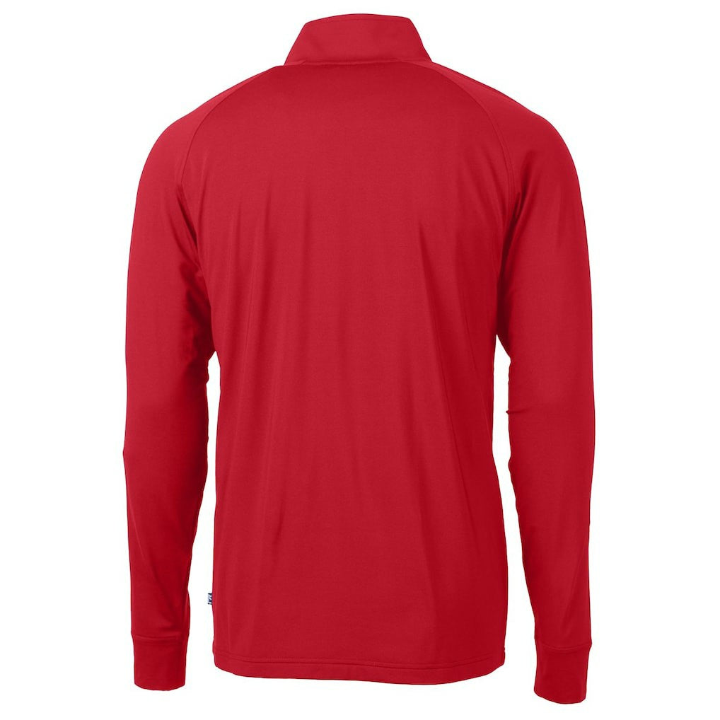 New England Patriots  Cutter & Buck Adapt Eco Knit Stretch Recycled Quarter-Zip Throwback Pullover Top