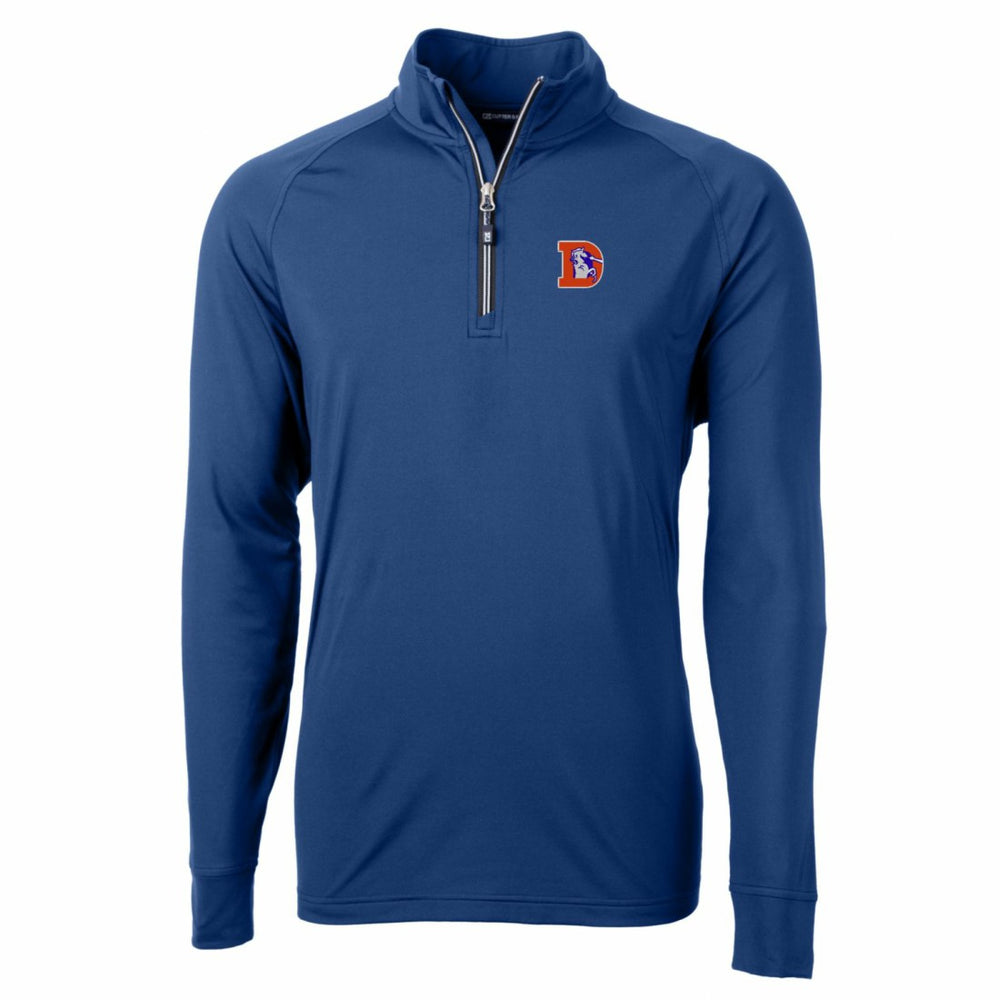 Denver Broncos  Cutter & Buck Adapt Eco Knit Stretch Recycled Quarter-Zip Throwback Pullover Top
