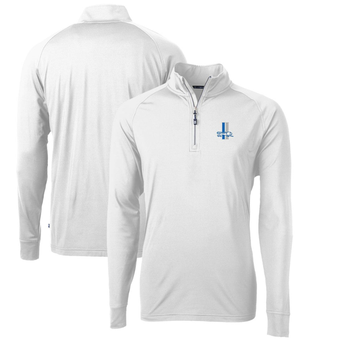 Detroit Lions  Cutter & Buck Adapt Eco Knit Stretch Recycled Quarter-Zip Throwback Pullover Top