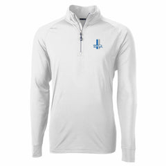 Detroit Lions  Cutter & Buck Adapt Eco Knit Stretch Recycled Quarter-Zip Throwback Pullover Top